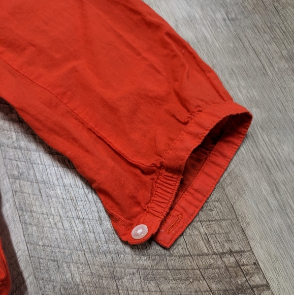 J. Crew Burnt orange Half Button Down Shirt Size Small - Picture 2 of 8